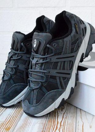 Зимние мужские кроссовки asics gel-sonoma 15-50 winter grey ассикс серого цвета термо