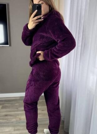 Домашний костюм-пижама женская махра тедди