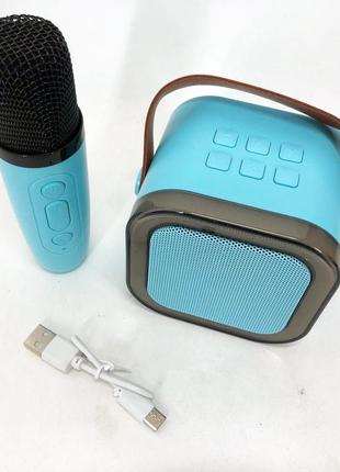 Портативная детская колонка k12: bluetooth, караоке-микрофон и rgb подсветка
