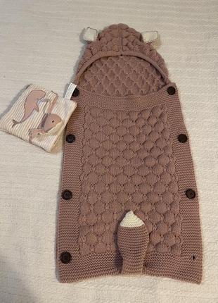 Вязаный конверт с книгой 🤍🤍🤍