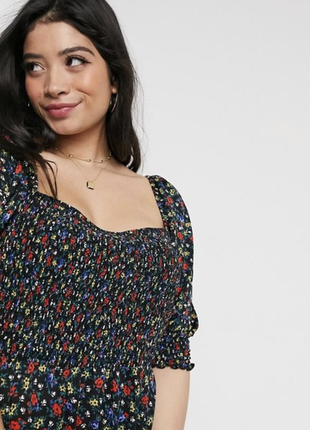 Платье цветочное asos со спущенными плечами 20 x xl