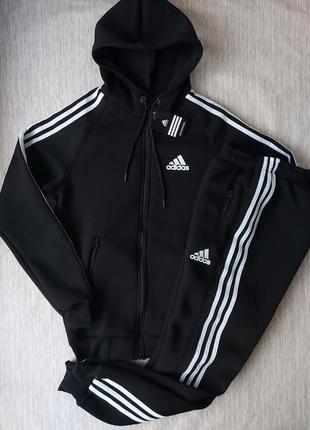Теплий чоловічий спортивний костюм adidas на флісі