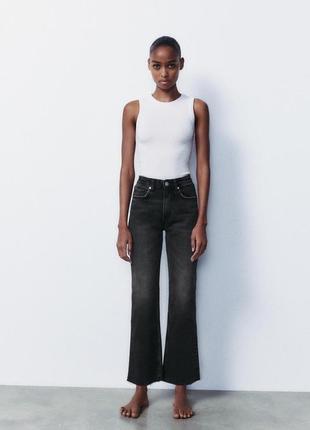 Джинсы trf cropped flare с высокой посадкой