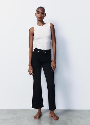 Джинсы trf cropped flare с высокой посадкой