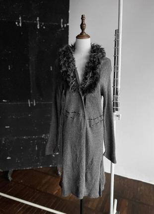 Sandro paris womens archive vintage gray long sleeve cardigan dress жіночий, вінтажний, люксовий, сірий кардиган, сукня