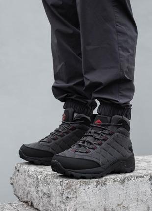 Мужские кроссовки высокие зимние мех merrell ice cap moc 2 high fur grey