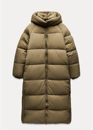 Длинный пуховик zara