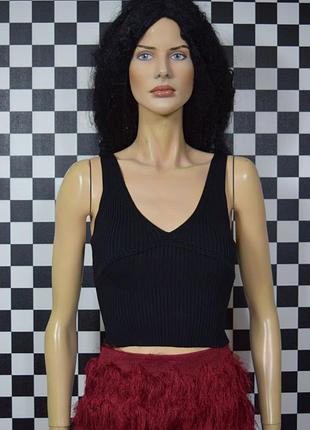 Топ в'язаний чорний zara майка3 фото