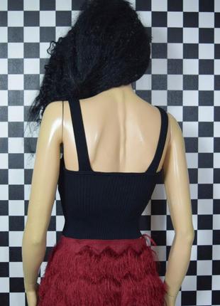Топ в'язаний чорний zara майка4 фото