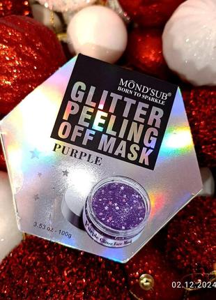 Маска-пленка для лица mond'sub purple glitter peeling off mask, 100 г