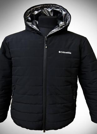 Зимняя мужская куртка батал columbia powder lite hooded jacket. с omeni-heat. g-loft большие размеры.