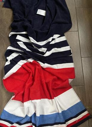 Большое велюровое пляжное полотенце tommy hilfiger хлопковое оригинал