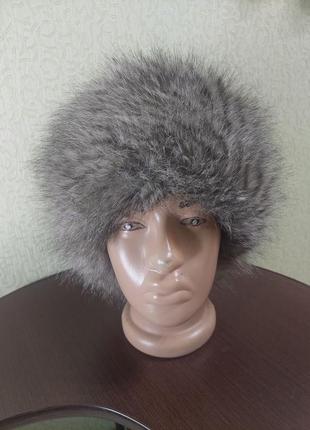 Шапка из искусственного меха чернбурка