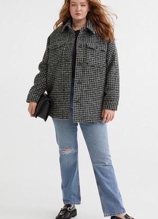 Теплая рубашка h&m со стеганой подкладкой