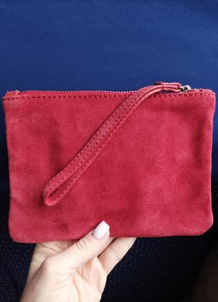 Красный кошелек из замши👛