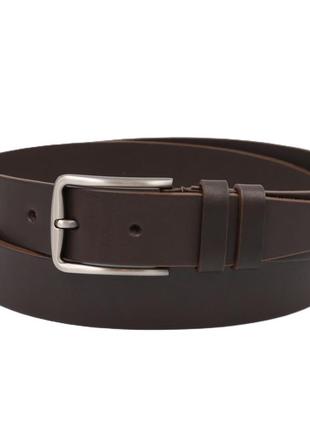 Ремень мужской кожаный 3.5 см коричневый гладкий 5471