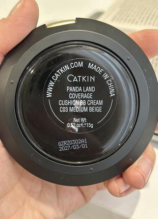 Bb-крем в кушон для обличчя catkin panda land coverage bb cushion c03, 2*15 г