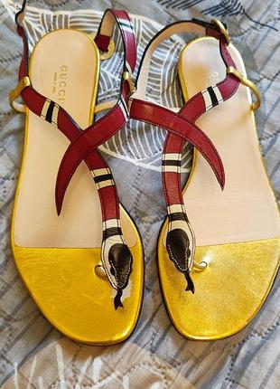 Босоножки кожаные оригинальные gucci гуси