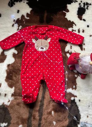 Новогодний зимний слип, человечек на ребёнка 1-3 мес от carter`s