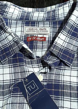 Брендовая льняная тенниска, летняя рубашка батал