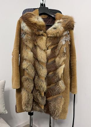 Натуральна шуба з лисиці 2 в 1 безрукавка