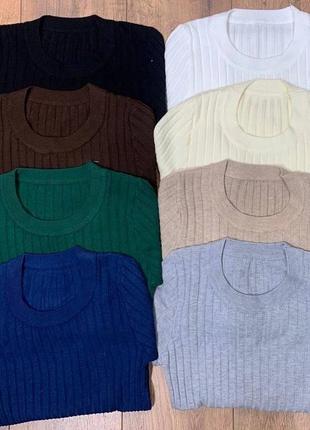 Кофточка базова 42-46 трикотаж однотонна чорна біла молочна беж смарагд