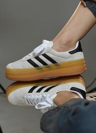 Женские кроссовки adidas gazelle white нп4910(k1 8 - 02)