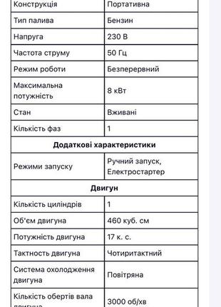 Генератор бензиновий spina sp18000e5 фото
