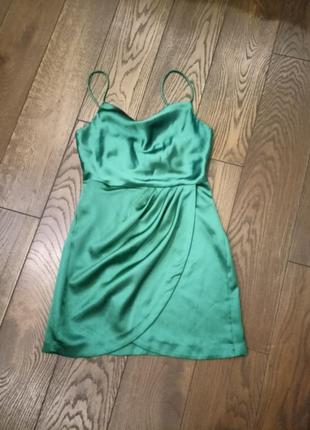 Платье атласное zara