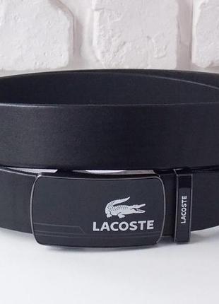 Кожаный мужской ремень lacoste с автоматической пряжкой2 фото