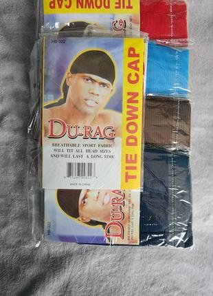 Дюраг du-rag бандана синий, коричневый, красный, голубой.