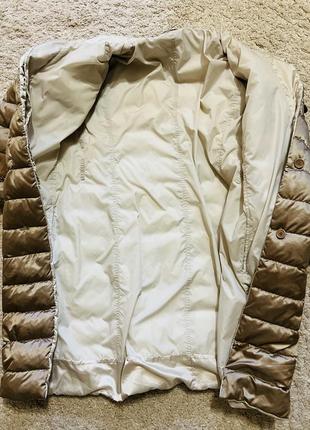 Пальто- пуховик двусторонний s maxmara оригинал бренд пуховое пальто с норкой и кристаллами 100./‘ гусиный пух размер m,l6 фото