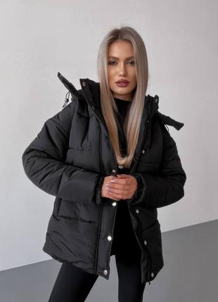 Акция теплый зимний пуховик куртка курточка с капюшоном