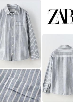 Трендова сорочка із льону від відомого іспанського бренду zara.