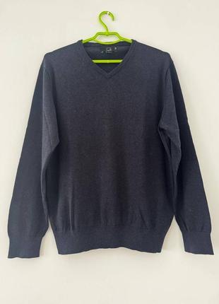 Світер лонгстів кофта чоловіча тепла шерсть синя беж