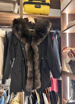 Парка с натуральным мехом