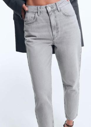 Джинсы серые “mom” от zara