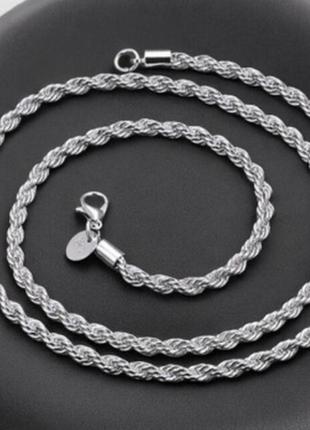 Цепочка серебро красивое кордовое плетение 40см silver ♥️ 925