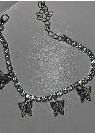 Браслет- анклет на ногу бабочки, стильный аксессуар