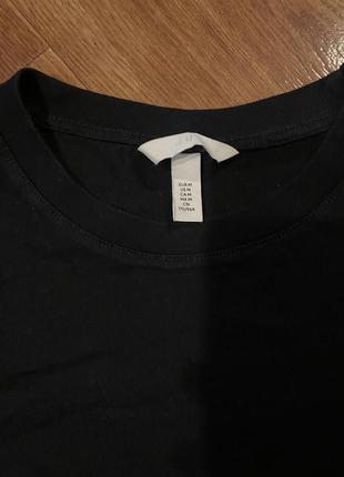 Жіноча футболка чорна базова бавовняна під горло h&m  м оверсайз
