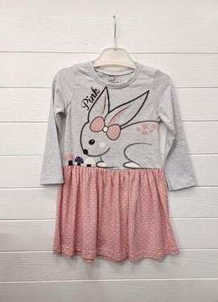 Бавовняна дитяча сукня із довгим рукавом (легенька) на зріст 92 см