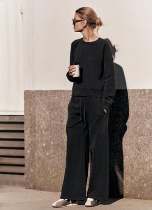 Спортивный женский костюм серый вареный zara new