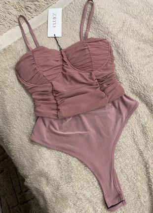 Боді в корсетному стилі на тонких бретелях