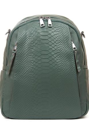 Сумка шкіряна жіноча рюкзак alex rai 8907-9 green