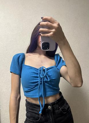 Женский синий топ zara