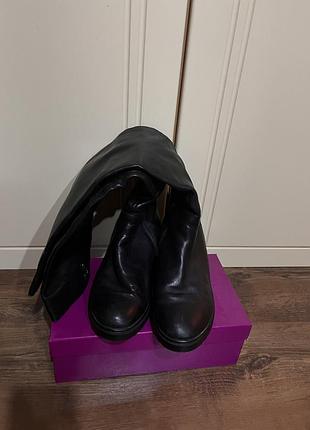 Сапоги высокие женские кожаные зимние, размер 37-38