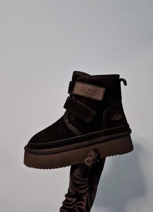 Уггі жіночі ugg neumel platform chukka boot  black натуральна замша та овчина6 фото