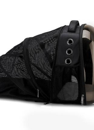 Рюкзак перенесення для тварин розкладний cosmopet cp-17 для котів та собак black/tawny