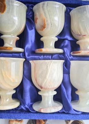 Великі келихи/чаши з натурального каменю онікс.