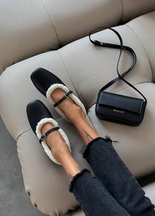 Балетки с мехом 11276